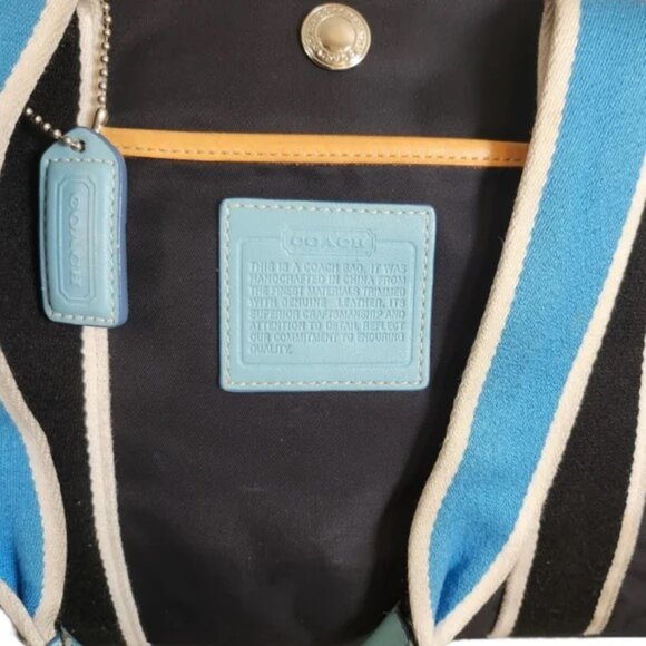 Coach Hampton Black/Navy and Blue Weekender Purse No. M0 5U- IR 5656 - Picture 11 of 11